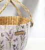 (1Pc) Lavender Straw Round Storage Basket & Gift Hamper