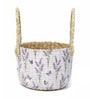 (1Pc) Lavender Straw Round Storage Basket & Gift Hamper