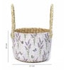 (1Pc) Lavender Straw Round Storage Basket & Gift Hamper