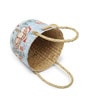 (1Pc) Blue Straw Round Storage Basket & Gift Hamper