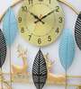 Handmade Gold Metal Deer Wall Hanging Clock