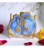 Handmade Jai Shree Ram Blue Agate Stone with Metal Stand