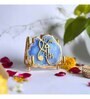 Handmade Jai Shree Ram Blue Agate Stone with Metal Stand