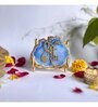 Handmade Jai Shree Ram Blue Agate Stone with Metal Stand