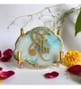 Handmade Jai Shree Ram Turquoise Agate Stone with Metal Stand
