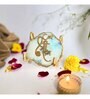 Handmade Jai Shree Ram Turquoise Agate Stone with Metal Stand