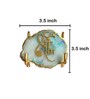 Handmade Jai Shree Ram Turquoise Agate Stone with Metal Stand