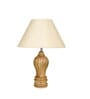 Beige Shade With Natural Color Gada Design Wooden Handmade Table Lamp