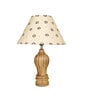 Beige Handpainted Shade With Natural Color Gada Design Wooden Handmade Table Lamp