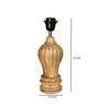 Black Handpainted Shade With Natural Color Gada Design Wooden Handmade Table Lamp