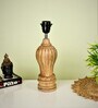 Black Shade With Natural Color Gada Design Wooden Handmade Table Lamp