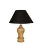 Black Shade With Natural Color Gada Design Wooden Handmade Table Lamp