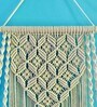 Handmade Macrame  Wall Hanging In Pine Wood With 2 Shelf