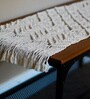 Bunia Handmade (78x14) Off White Cotton Table Runner