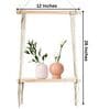 Handmade Macrame Wall Hanging With Pine Wood Shelf In Off White
