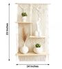 Handmade Macrame Wall Hanging With Pine Wood Shelf In Off White