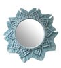 Blue Cotton Macrame Decorative Mirror