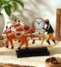 Handmade Metal Bullock Cart Clock Statue | Traditional Indian Rural Art Decorative Showpiece for Living Room