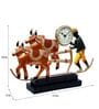 Handmade Metal Bullock Cart Clock Statue | Traditional Indian Rural Art Decorative Showpiece for Living Room