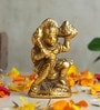 Golden Handmade Metal Hanuman Idol