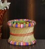Ethnic Damroo Wicker Foot Stool in Multi Colour