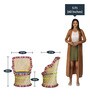 Ethnic Wicker Patio Chair in Multi Colour