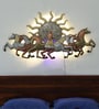Multicolor Running Horses Metal Wall Art with LED Light