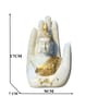 Handmade Palm Budha Polyresin Religious Idol (White)