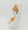 Handmade Palm Budha Polyresin Religious Idol (White)