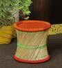 Ethnic Bikaneri Wicker Seating Stool in Multi Colour