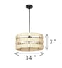 Handmade Rattan Cane Pendant Hanging Light (Beige)