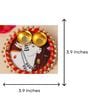 Handmade Red Engineered Wood Pooja Thali