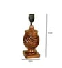 Beige Handpainted Shade With Brown Rings Design Wooden Handmade Table Lamp
