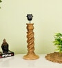 Beige Handpainted Shade With Natural Color Rope Design Wooden Handmade Table Lamp