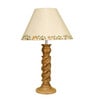 Beige Handpainted Shade With Natural Color Rope Design Wooden Handmade Table Lamp