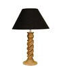 Black Shade With Natural Color Rope Design Wooden Handmade Table Lamp