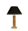 Black Handpainted Shade With Natural Color Rope Design Wooden Handmade Table Lamp