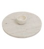 Handmade Round 12-Inch Marble Chip & Dip Appetizer Platter