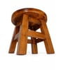 Handmade Round Wooden Kids Stool With Hand-Painted Cartoon Art