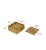 Handmade Square Green Bamboo (Set of 6) Table Coaster with Stand