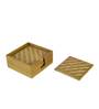 Handmade Square Green Bamboo (Set of 6) Table Coaster with Stand