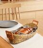Natural Brown HandmadeSabai Grass Bread Serving Basket