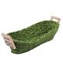 Green Handmade Sabai Grass Bread Serving Basket