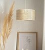 Handmade Webbing Rattan Cane & Sea Grass Pendant Hanging Light (Black & Beige)