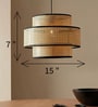 Handmade Webbing Rattan Cane & Sea Grass Pendant Hanging Light (Black & Natural)