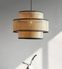 Handmade Webbing Rattan Cane & Sea Grass Pendant Hanging Light (Black & Natural)