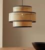 Handmade Webbing Rattan Cane & Sea Grass Pendant Hanging Light (Black & Natural)