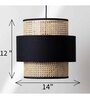 Handmade Webbing Rattan Cane Pendant Hanging Light (Black & Natural)
