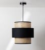 Handmade Webbing Rattan Cane Pendant Hanging Light (Black & Natural)