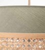 Handmade Webbing Rattan Cane Pendant Hanging Light (Black & Olive Green)
